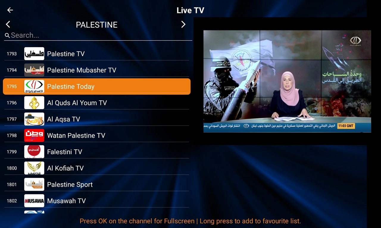 4-13- All IPTV Player App - Channels List Screen