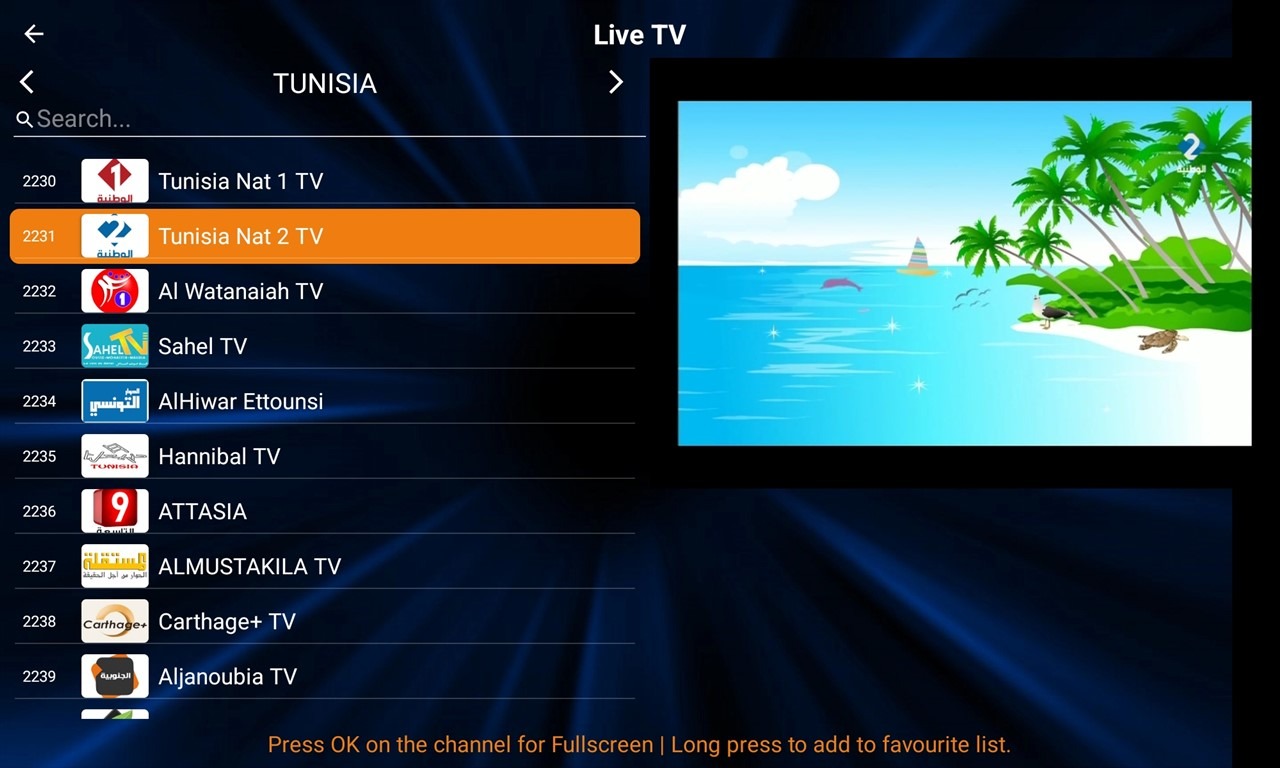4-16- All IPTV Player App - Channels List Screen