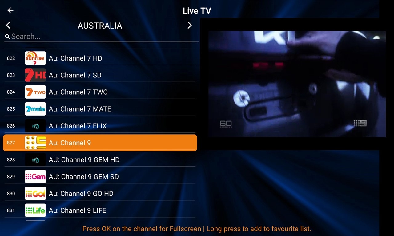 4-23- All IPTV Player App - Channels List Screen