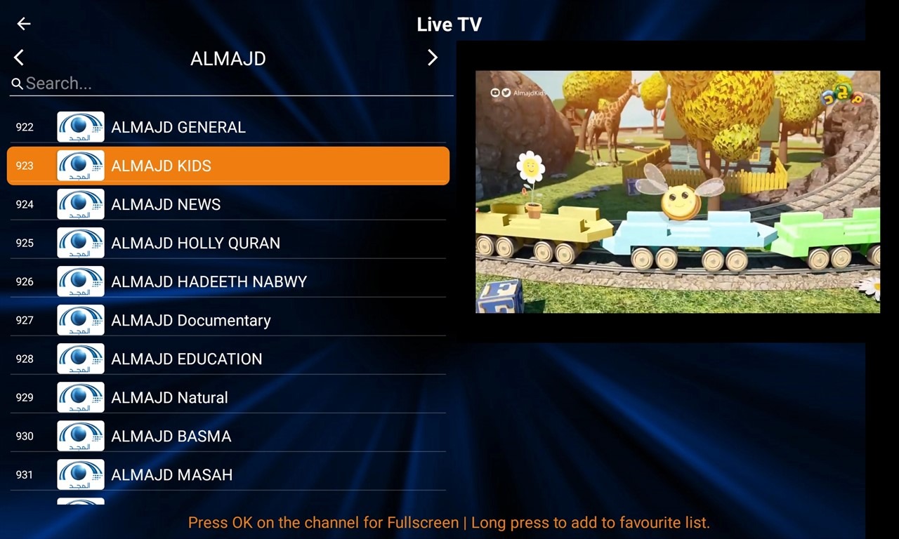 4-4-0 All IPTV Player App - Channels List Screen