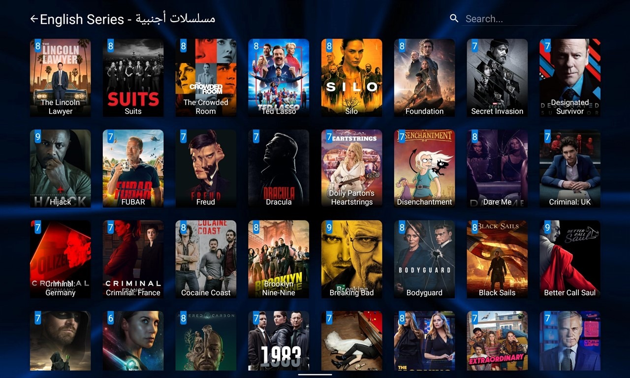 5-0-4 All IPTV Player App -Series List Screen