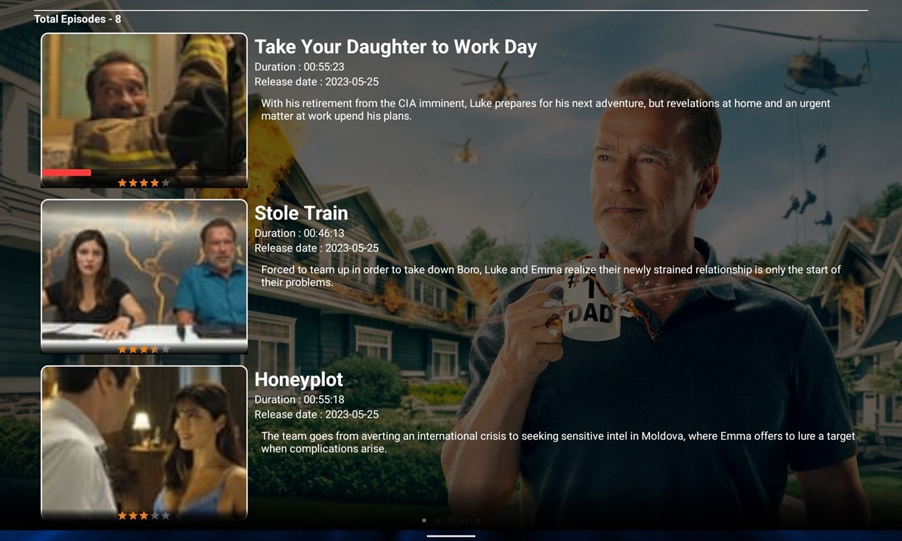 5-3-1 All IPTV Player App -Series Info Screen